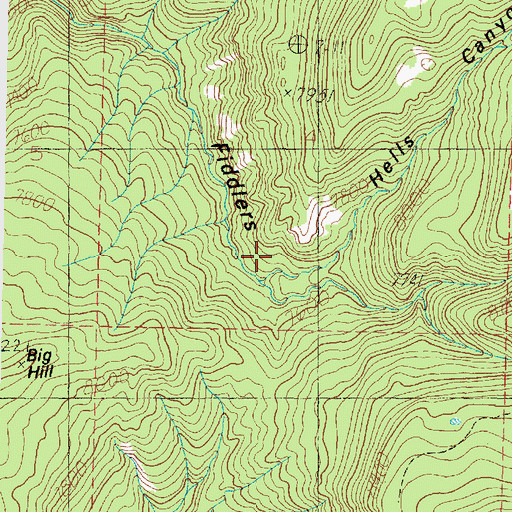 Topographic Map of Hells Canyon, UT