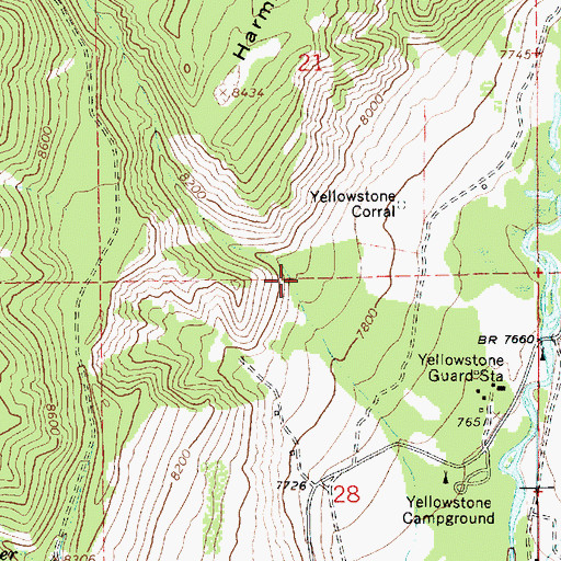 Topographic Map of Hells Canyon, UT