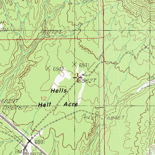 Topographic Map of Hells Half Acre, UT