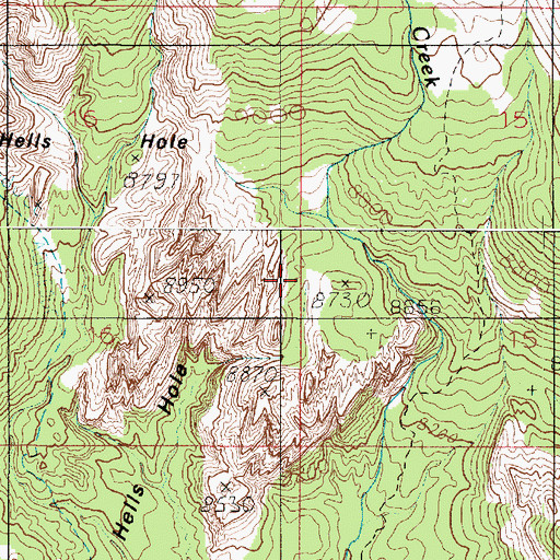 Topographic Map of Hells Hole, UT