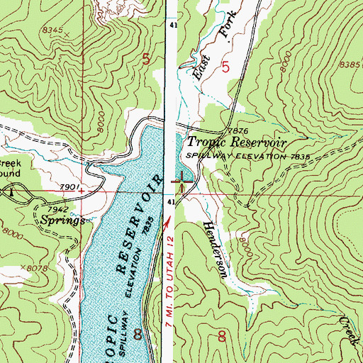 Topographic Map of Henderson Creek, UT