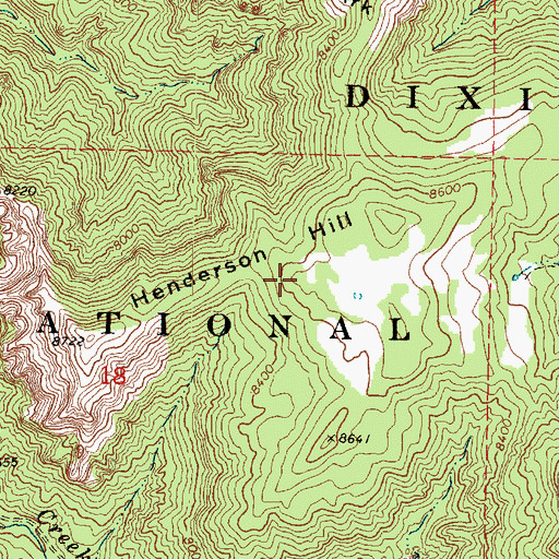 Topographic Map of Henderson Hill, UT