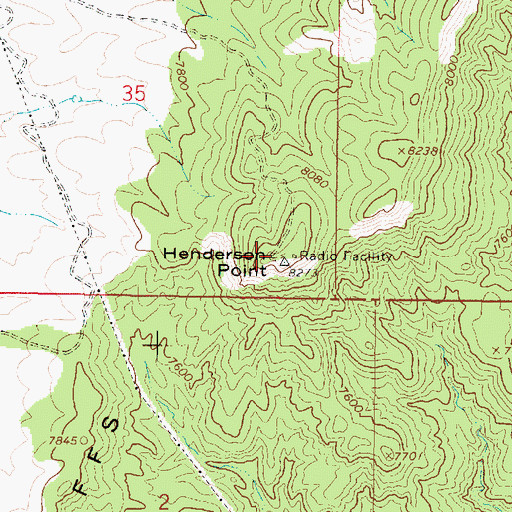 Topographic Map of Henderson Point, UT