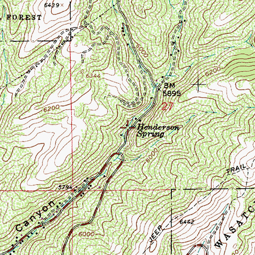 Topographic Map of Henderson Spring, UT