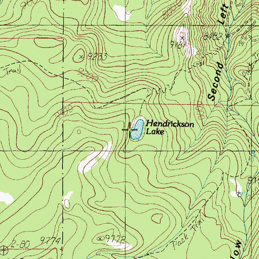 Topographic Map of Hendrickson Lake, UT