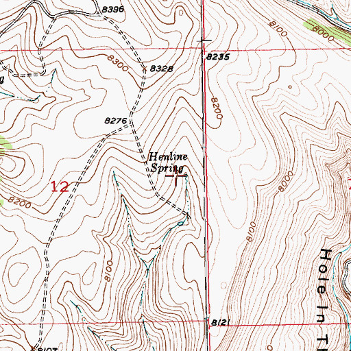 Topographic Map of Henline Spring, UT