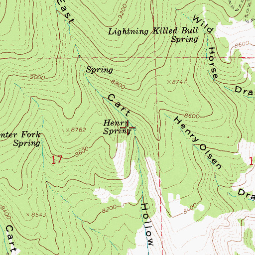 Topographic Map of Henry Spring, UT