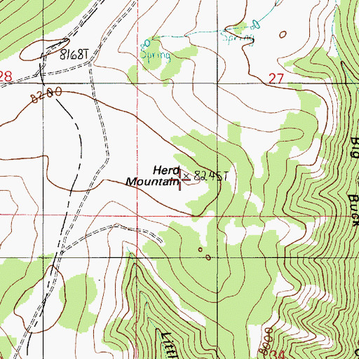 Topographic Map of Herd Mountain, UT