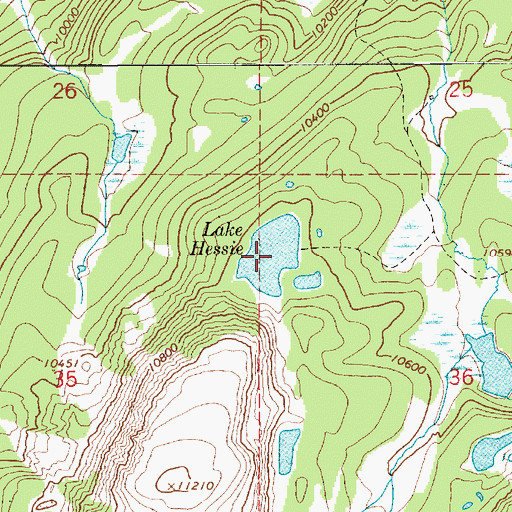 Topographic Map of Lake Hessie, UT