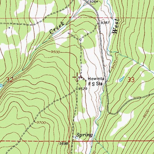 Topographic Map of Hewinta Guard Station, UT