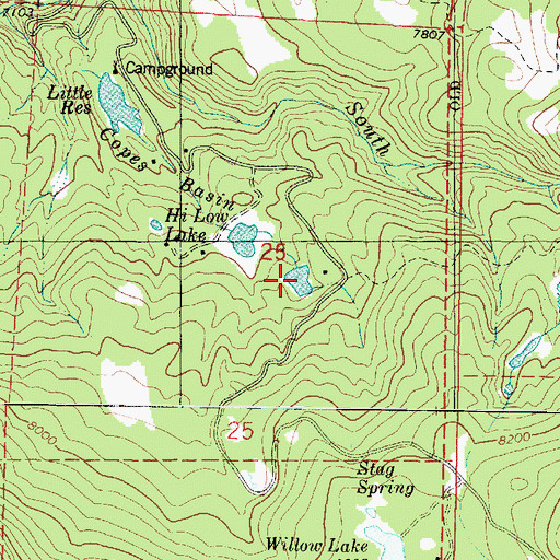 Topographic Map of Hi Low Lake, UT