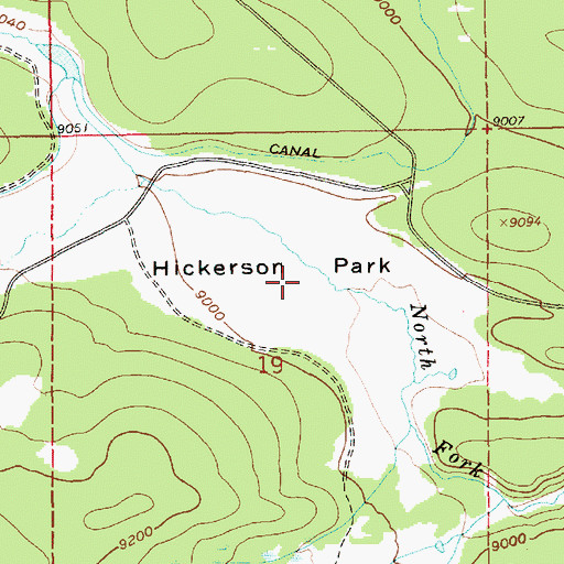 Topographic Map of Hickerson Park, UT
