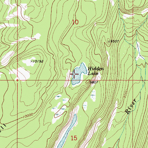 Topographic Map of Hidden Lake, UT