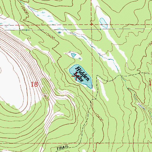 Topographic Map of Hidden Lake, UT