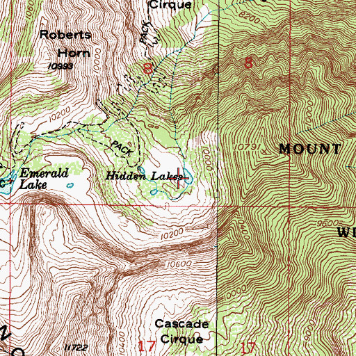 Topographic Map of Hidden Lakes, UT