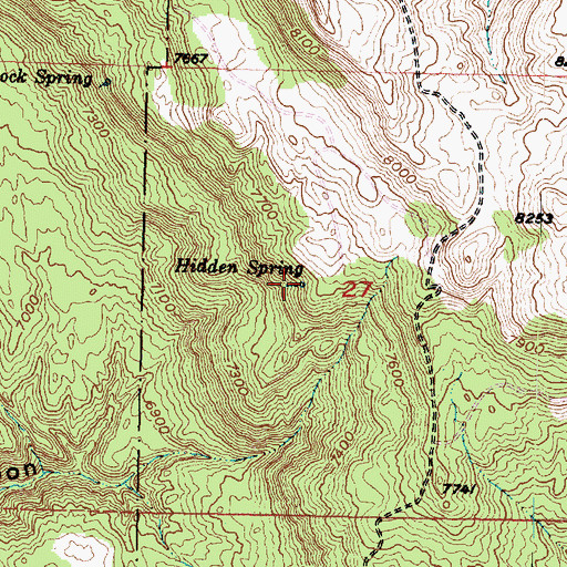 Topographic Map of Hidden Spring, UT