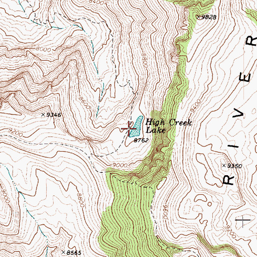 Topographic Map of High Creek Lake, UT