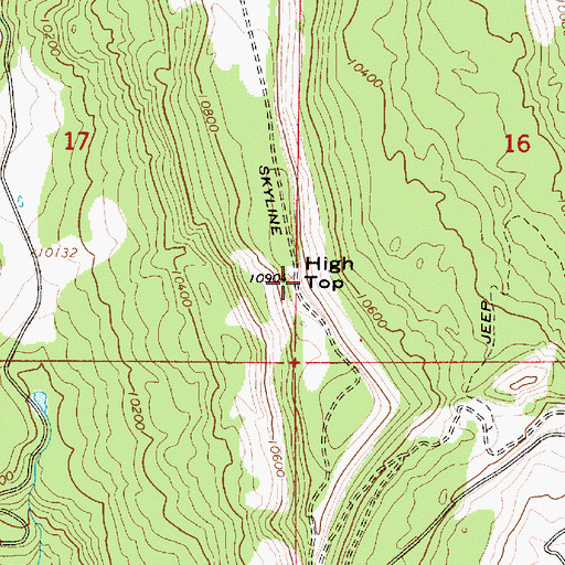 Topographic Map of High Top, UT