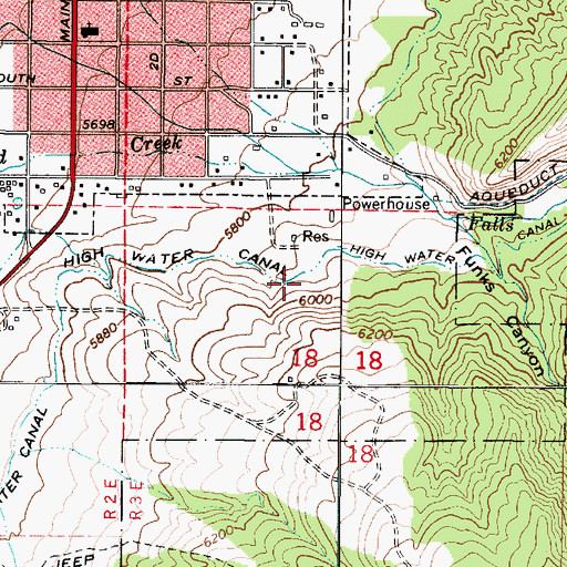 Topographic Map of High Water Canal, UT