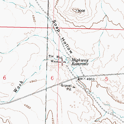 Topographic Map of Highway Reservoir, UT
