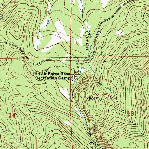 Topographic Map of Hill Air Force Base Recreation Camp, UT