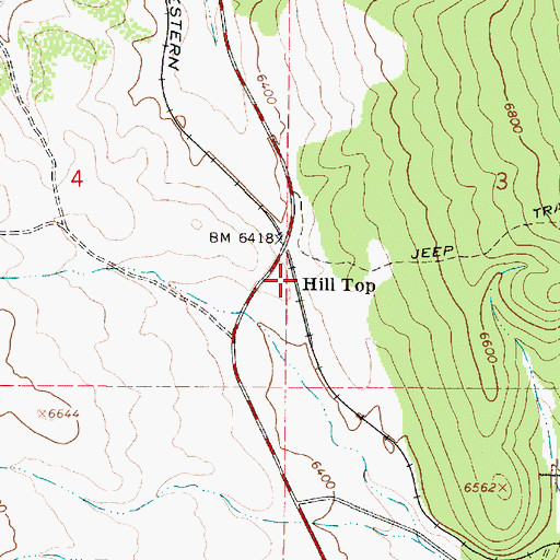 Topographic Map of Hill Top, UT