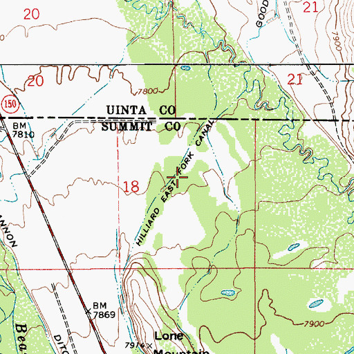 Topographic Map of Hilliard East Fork Canal, UT