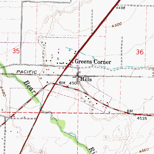Topographic Map of Hills, UT