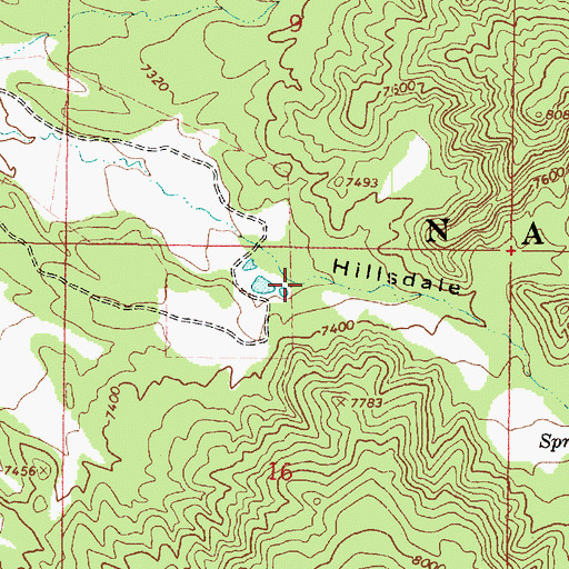 Topographic Map of Hillsdale Canyon, UT