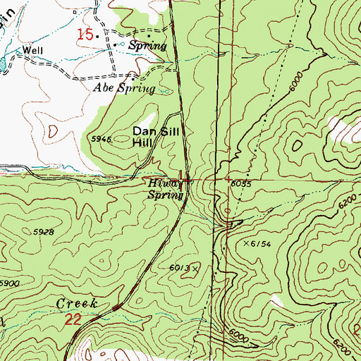 Topographic Map of Hiway Spring, UT