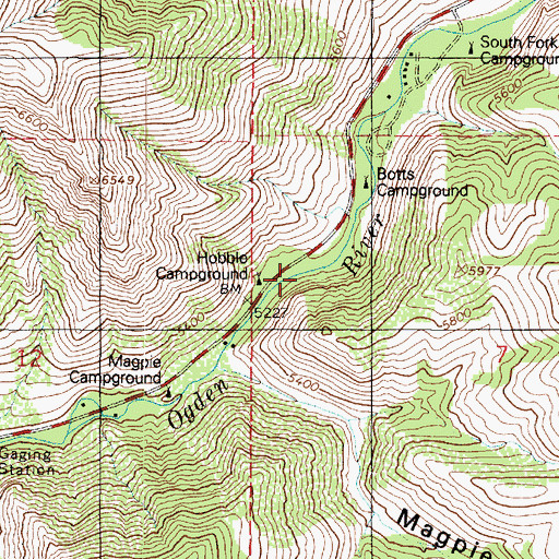 Topographic Map of Hobble Campground, UT
