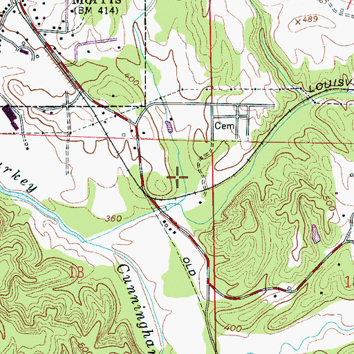 Topographic Map of Fedora (historical), AL
