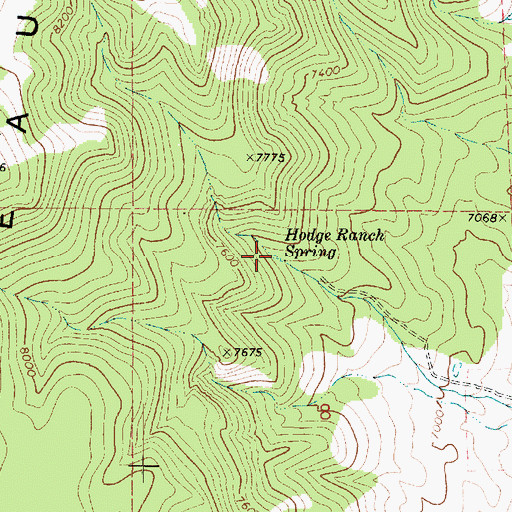 Topographic Map of Hodge Ranch Spring, UT