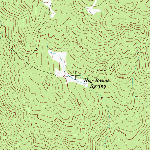 Topographic Map of Hog Ranch Spring, UT