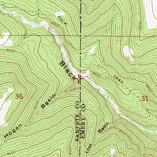 Topographic Map of Hogan Basin, UT
