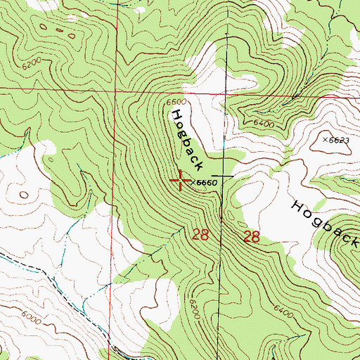 Topographic Map of Hogback, UT