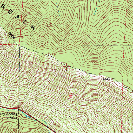 Topographic Map of Hogsback Ridge, UT