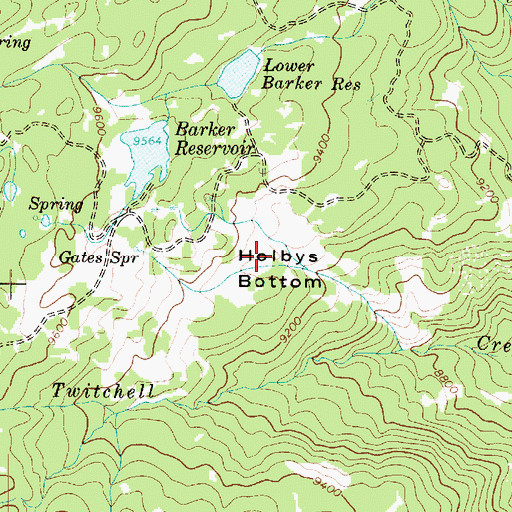 Topographic Map of Holbys Bottom, UT