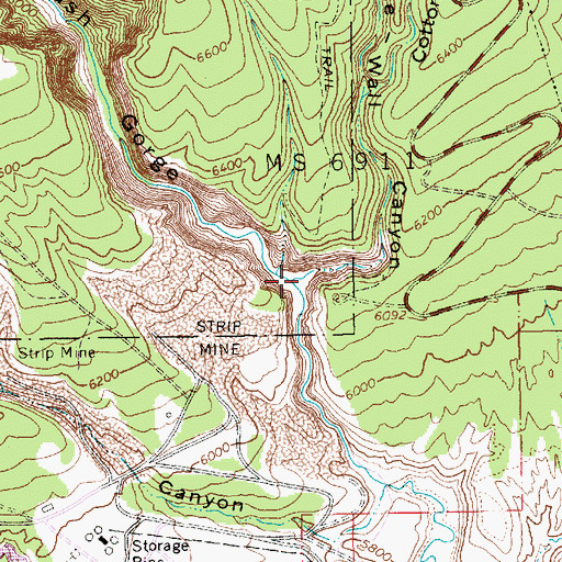 Topographic Map of Hole in the Wall Canyon, UT