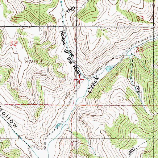 Topographic Map of Hollow of the Holes, UT