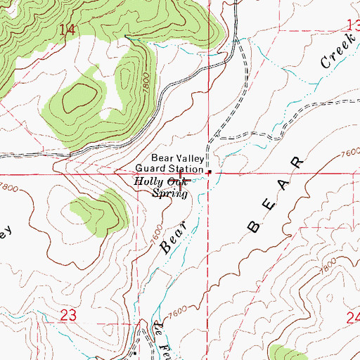 Topographic Map of Holly Oak Spring, UT