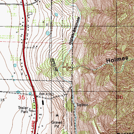 Topographic Map of Holmes Canyon, UT