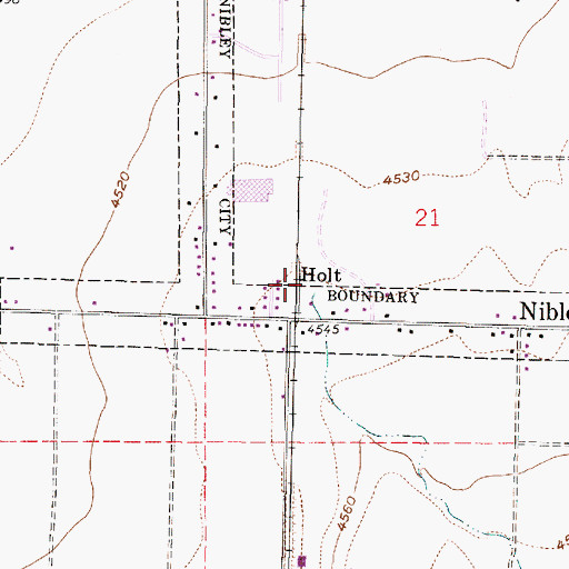 Topographic Map of Holt, UT