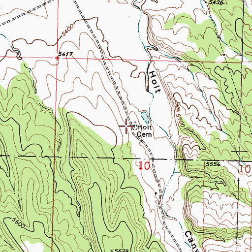 Topographic Map of Holt Cemetery, UT