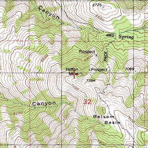 Topographic Map of Holton Mine, UT