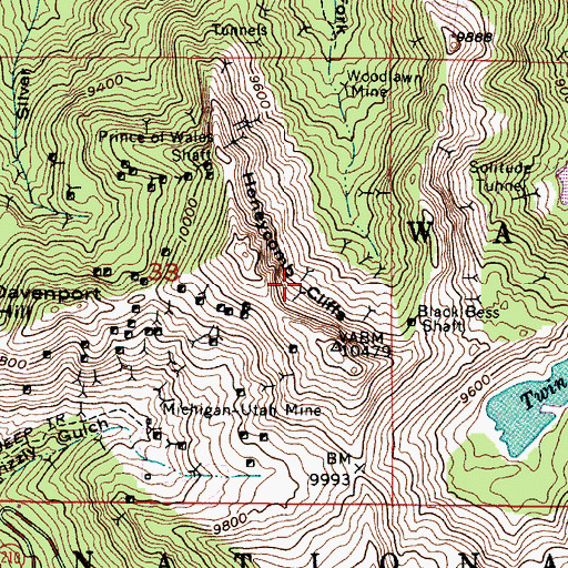 Topographic Map of Honeycomb Cliffs, UT