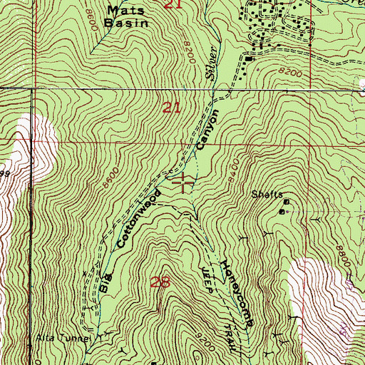 Topographic Map of Honeycomb Fork, UT