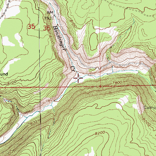 Topographic Map of Honslinger Creek, UT