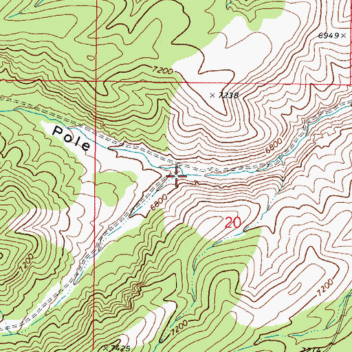 Topographic Map of Hoodle Creek, UT