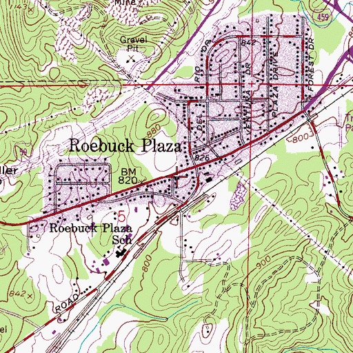 Topographic Map of First Baptist Church, AL